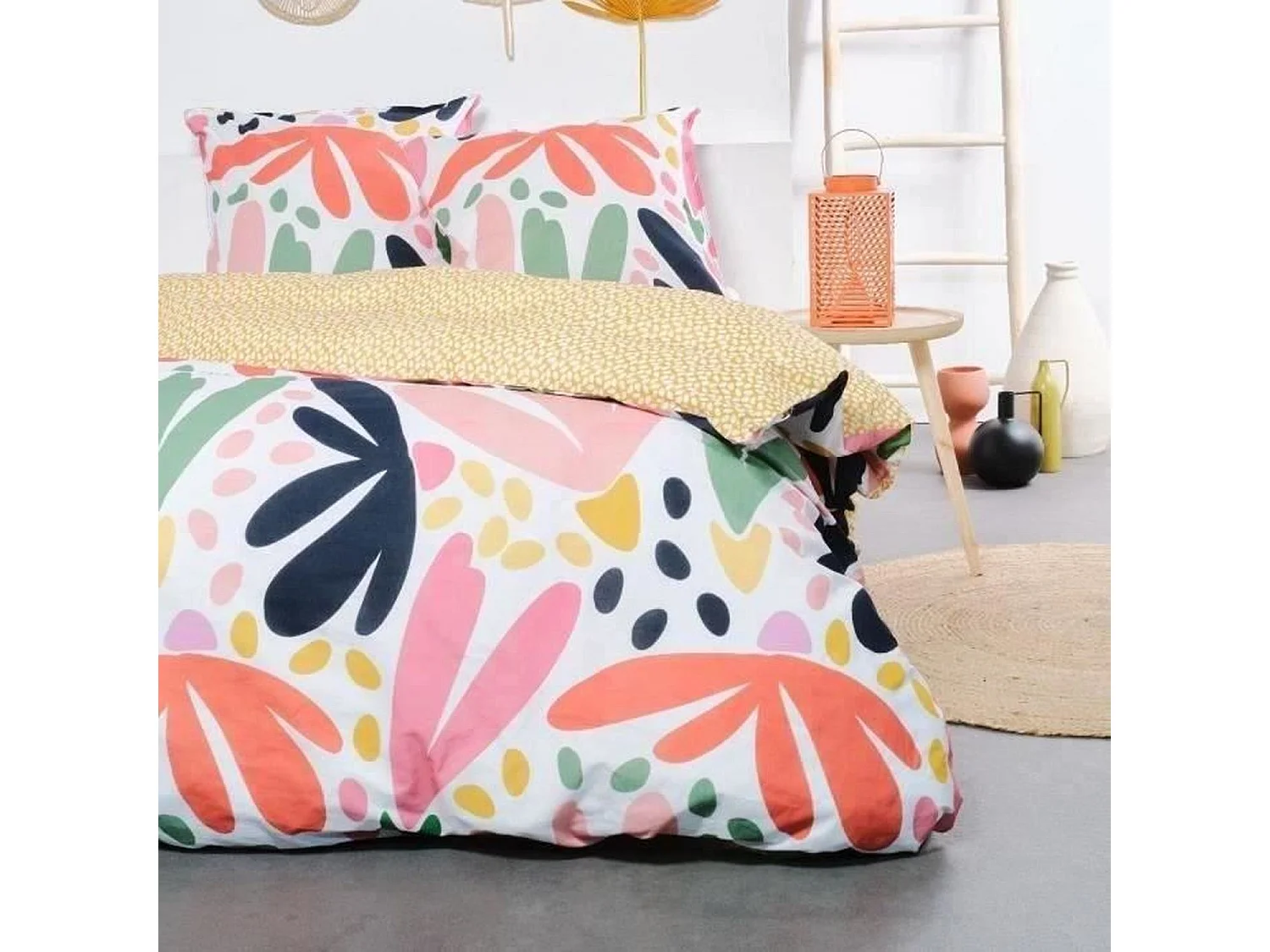 Juego de cama - 240 x 220 cm - algodón con estampado gráfico