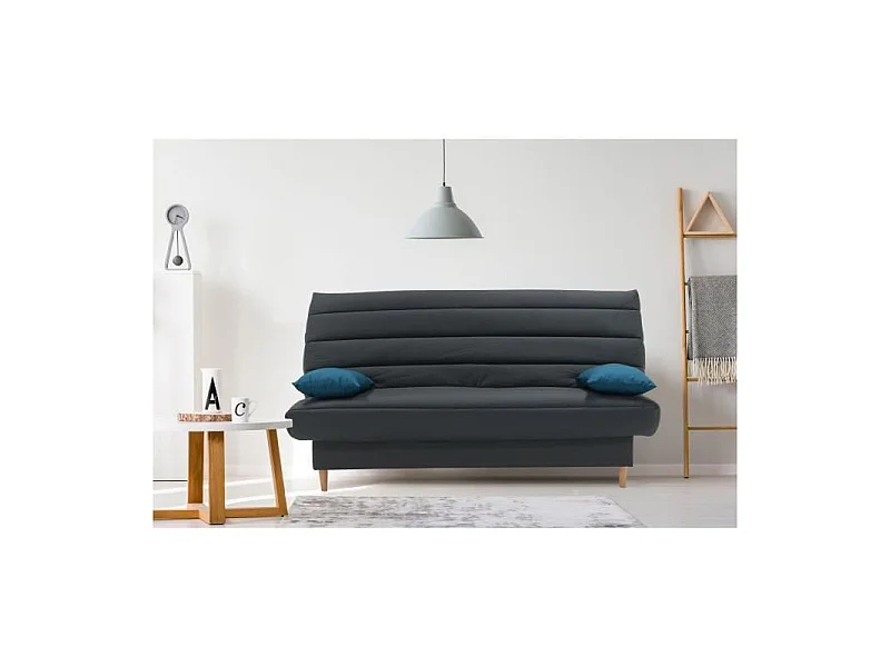 LIV Banquette clic clac 3 places - Tissu anthracite - Slyle scandinave - L 190 x P92 cm