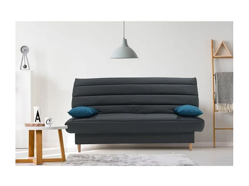 LIV Banquette clic clac 3 places - Tissu anthracite - Slyle scandinave - L 190 x P92 cm