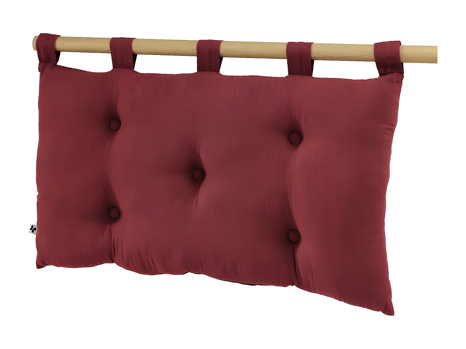 OUREA - Coussin de Tête de Lit avec Passants 50x80cm Gaze de Coton Lie de Vin