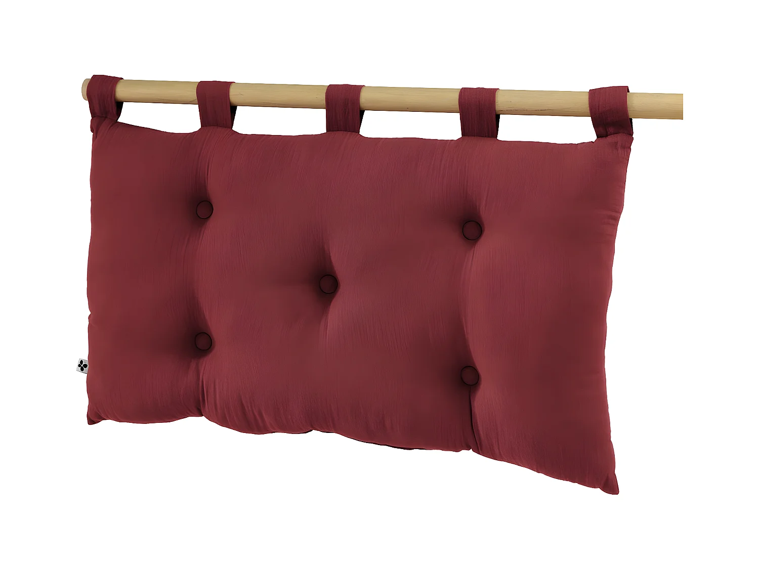 OUREA - Coussin de Tête de Lit avec Passants 50x80cm Gaze de Coton Lie de Vin