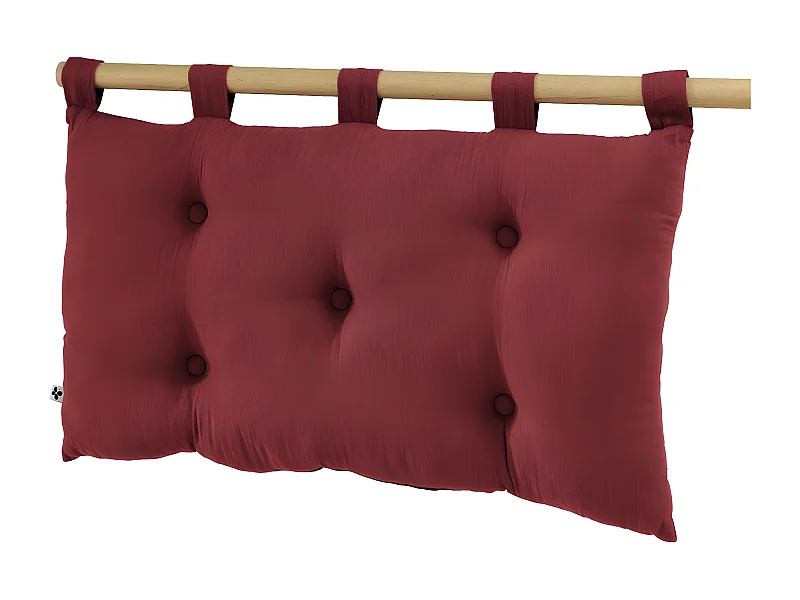 OUREA - Coussin de Tête de Lit avec Passants 50x80cm Gaze de Coton Lie de Vin