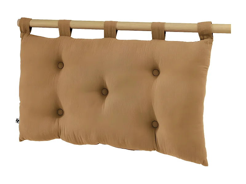 OUREA - Coussin de Tête de Lit avec Passants 50x80cm Gaze de Coton Camel