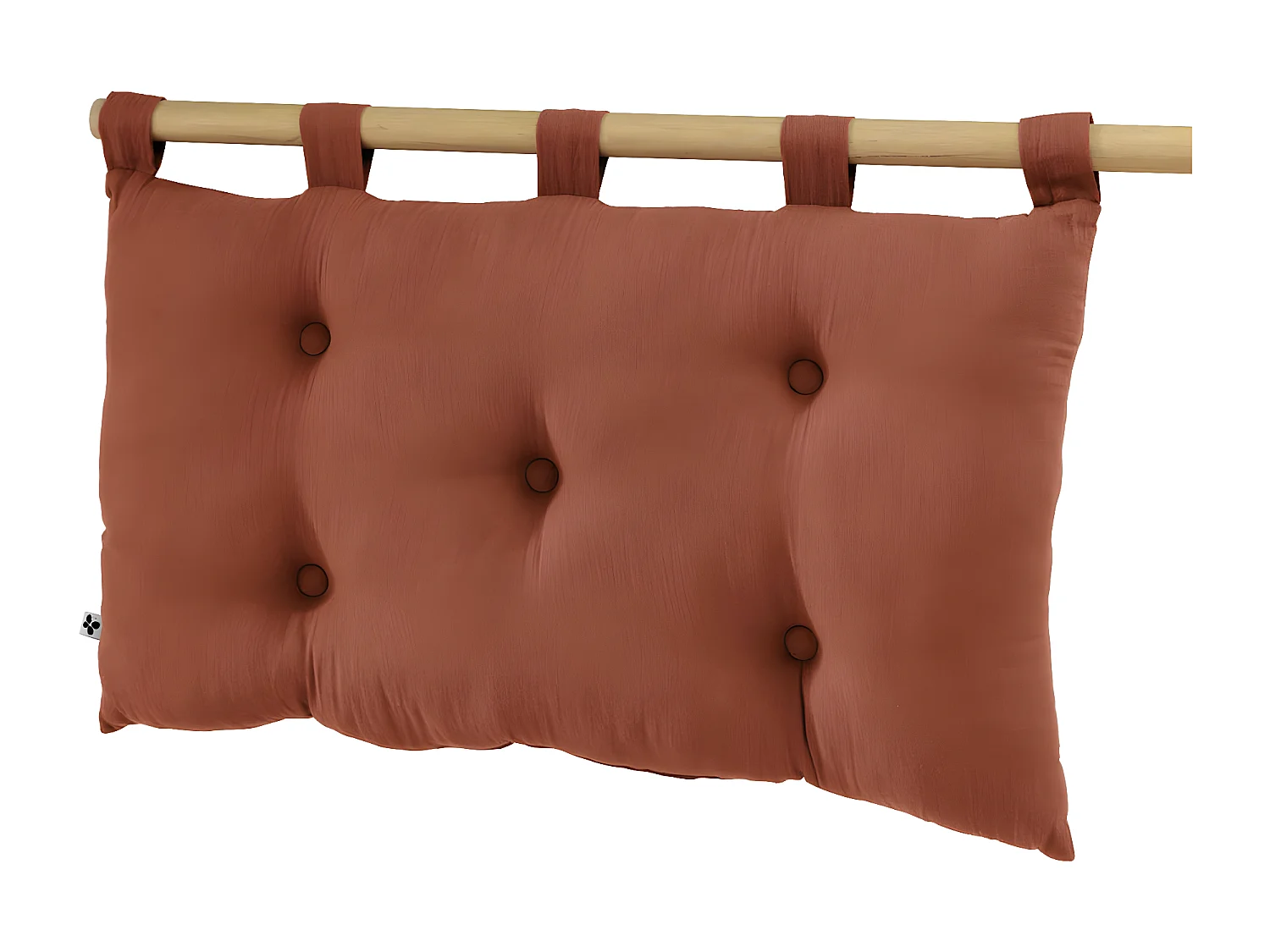 OUREA - Coussin de Tête de Lit avec Passants 50x80cm Gaze de Coton Terracotta