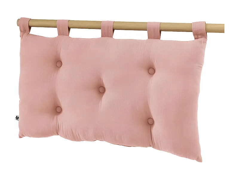 OUREA - Coussin de Tête de Lit avec Passants 50x80cm Gaze de Coton Rose Pêche