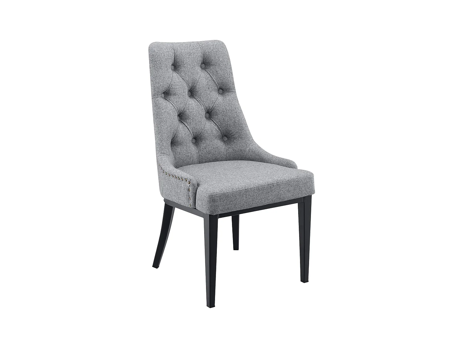 Elegante sedia da pranzo con seduta di design con motivo Chesterfield robuste gambe in metallo rivestimento in tessuto 100 x 53 x 60 cm grigio chiaro 03_0005000