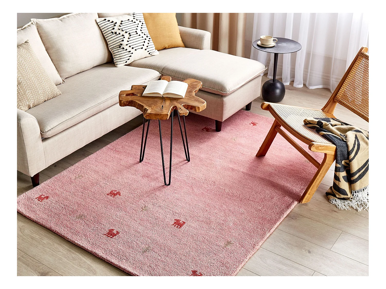 Tapis YULAFI Rose 140 x 200 cm Laine Tapis persan