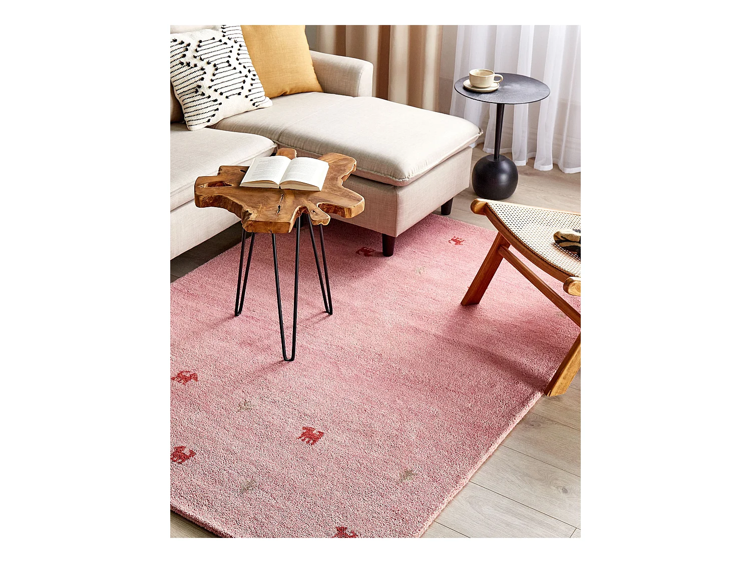 Dywan wełniany gabbeh 140 x 200 cm różowy YULAFI