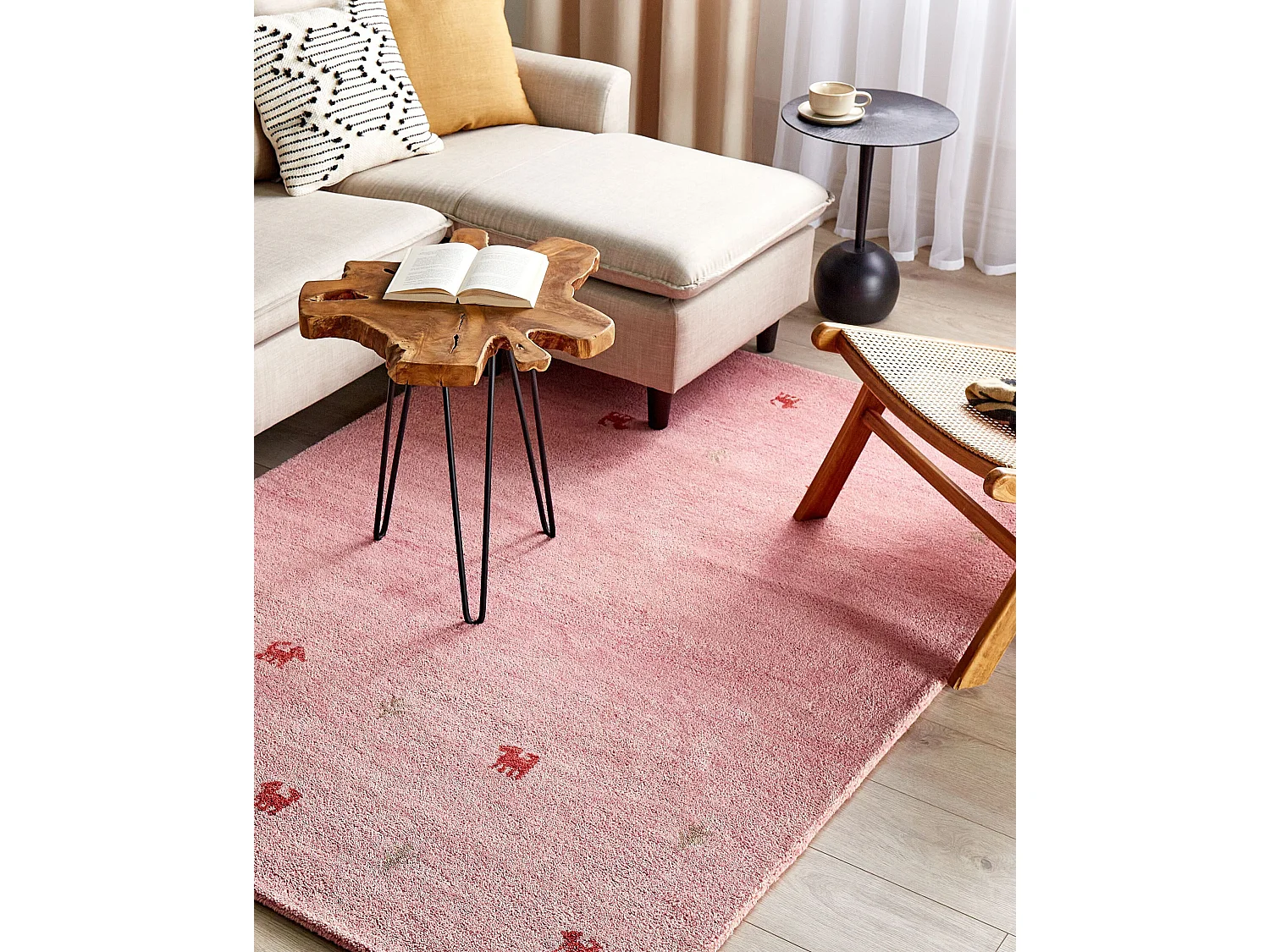 Tapis YULAFI Rose 140 x 200 cm Laine Tapis persan