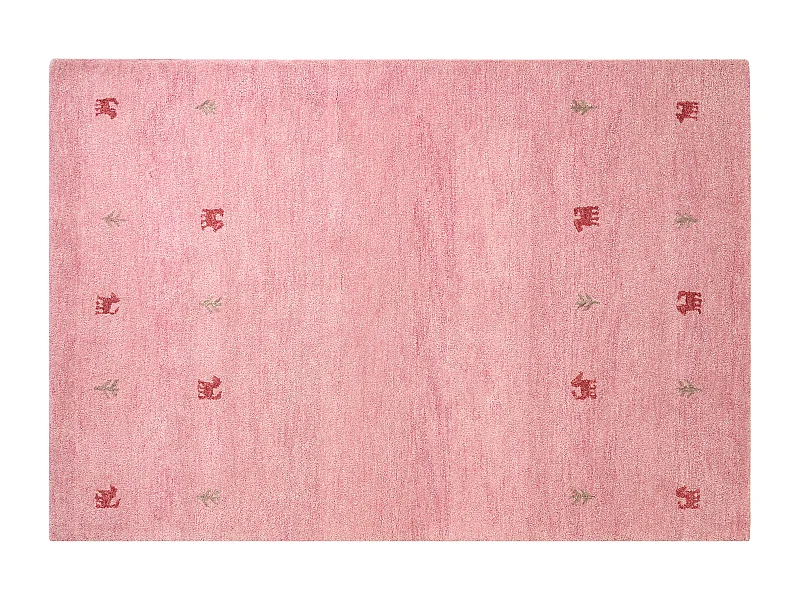 Alfombra gabbeh de lana rosa fucsia 140 x 200 cm YULAFI