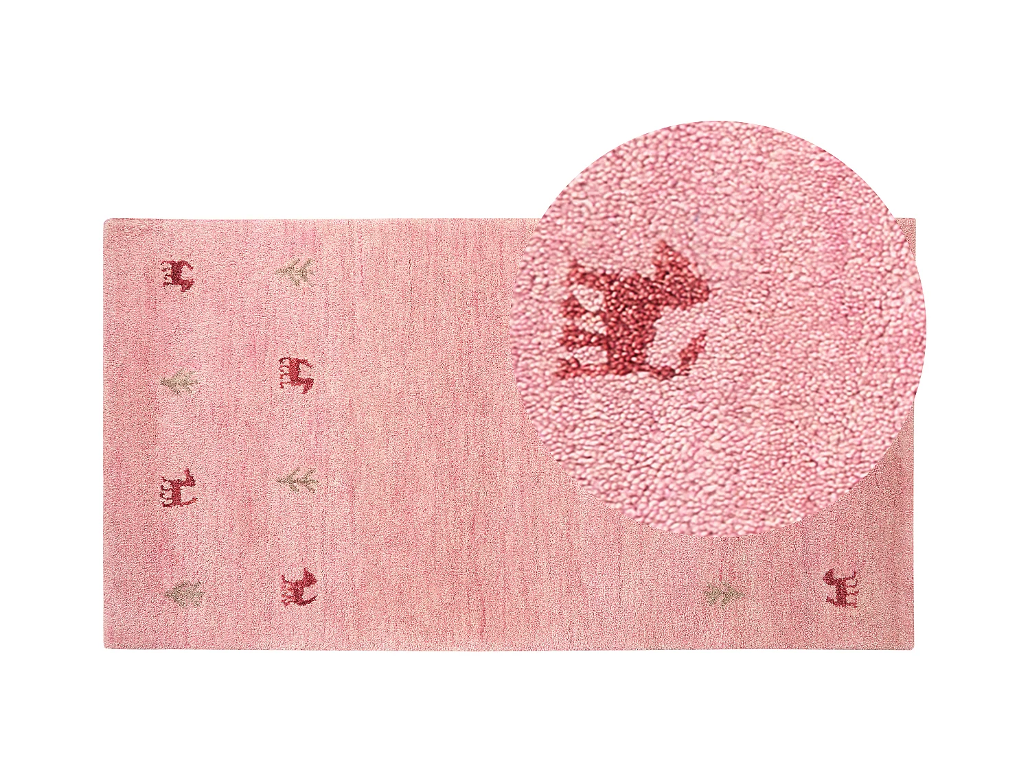 Tapis YULAFI Rose 80 x 150 cm Laine Tapis persan