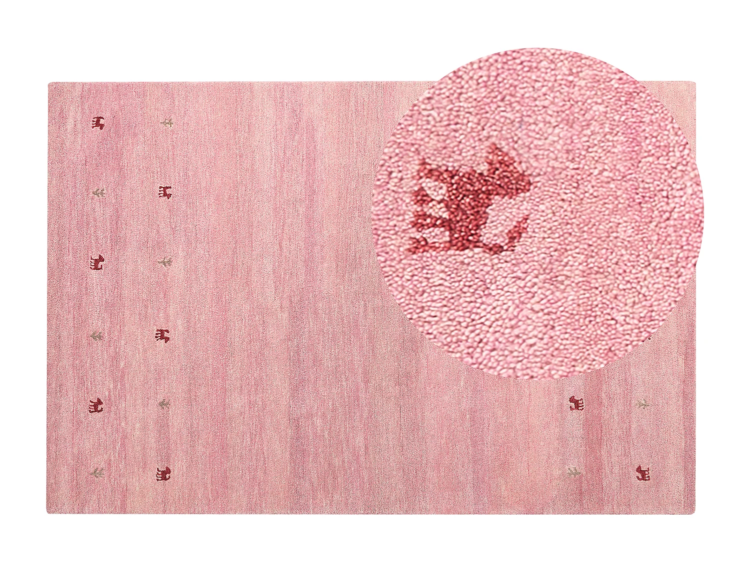 Tapete Gabbeh em lã rosa 200 x 300 cm YULAFI