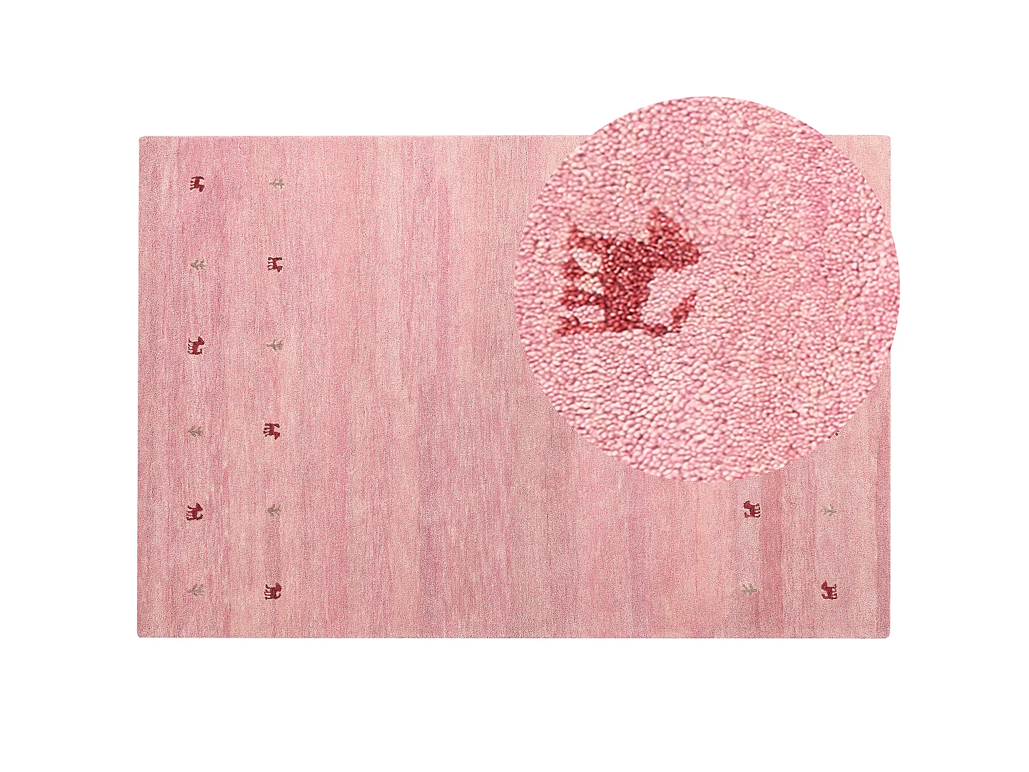 Tapis gabbeh en laine 200 x 300 cm rose YULAFI