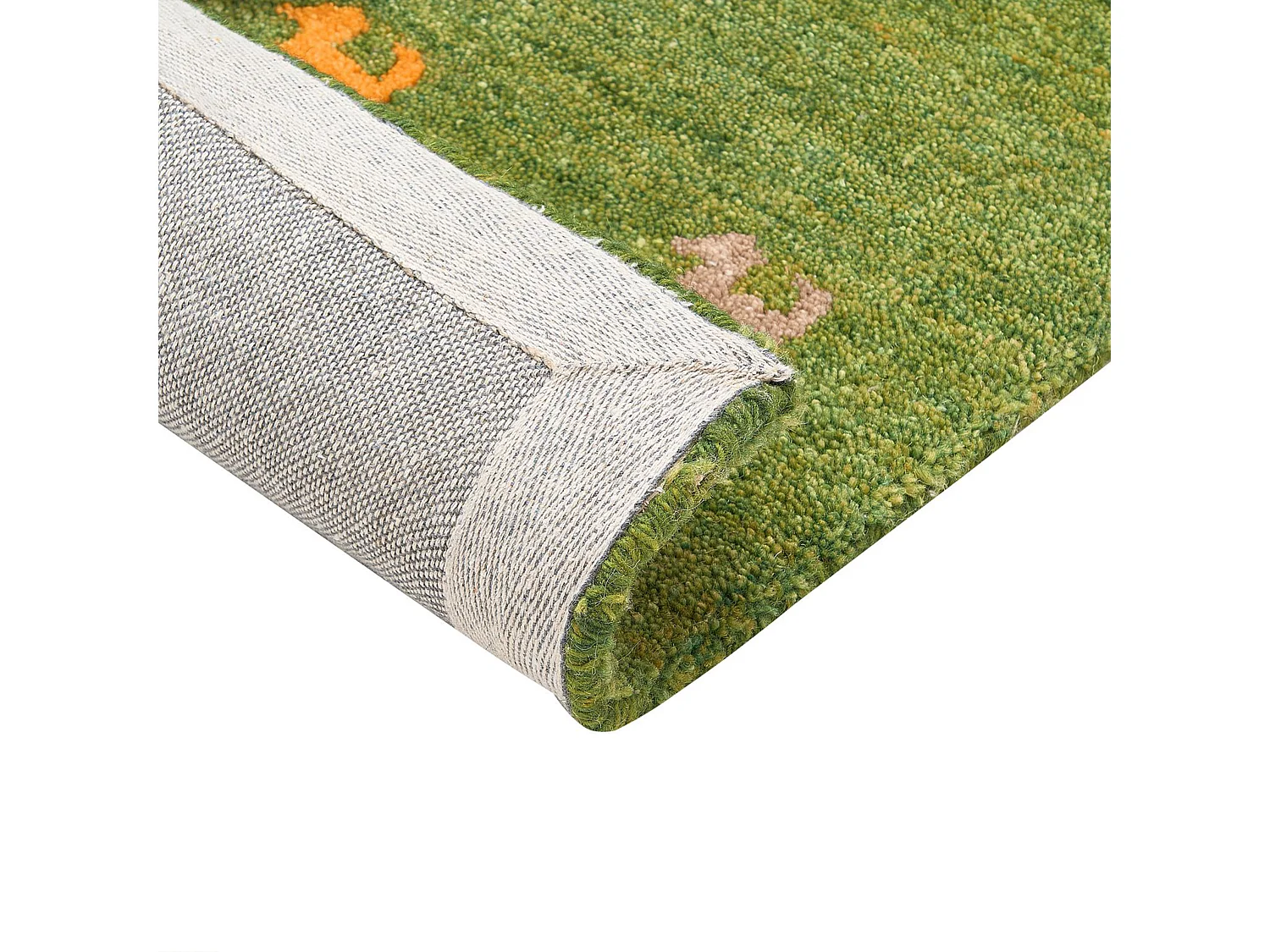 Tapete Gabbeh em lã verde 140 x 200 cm YULAFI