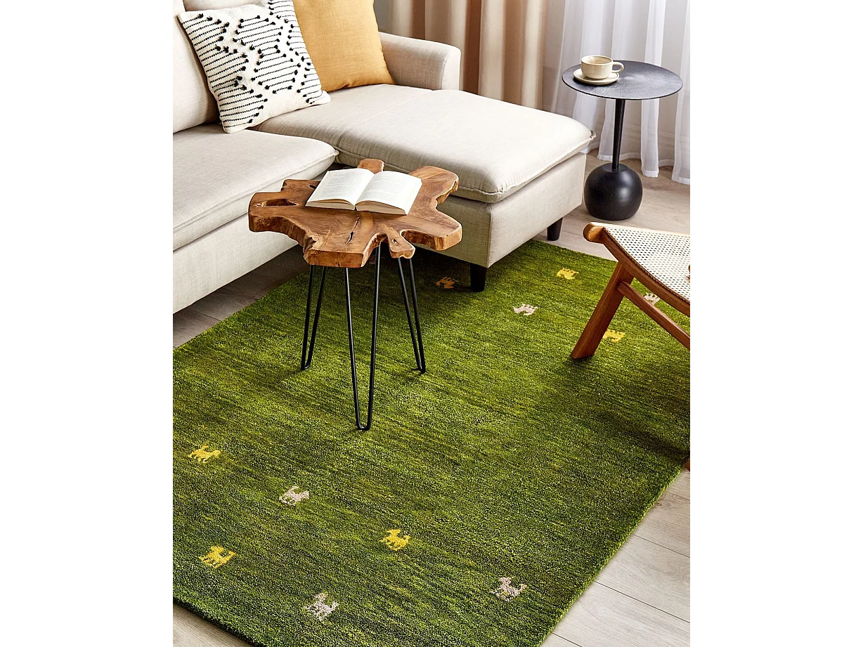 Vloerkleed gabbeh groen 140 x 200 cm YULAFI