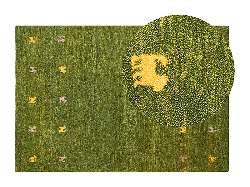 Vloerkleed gabbeh groen 140 x 200 cm YULAFI