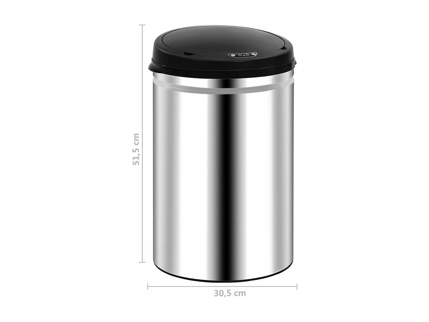 Poubelle à capteur automatique argenté 30.5 x 30.5 x 51.5 cm 02_0006041