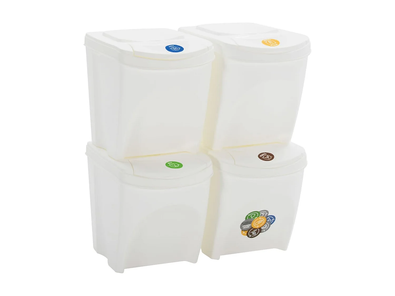 Contenedores de basura apilables 4 piezas 100 litros polipropileno blanco 02_0006036
