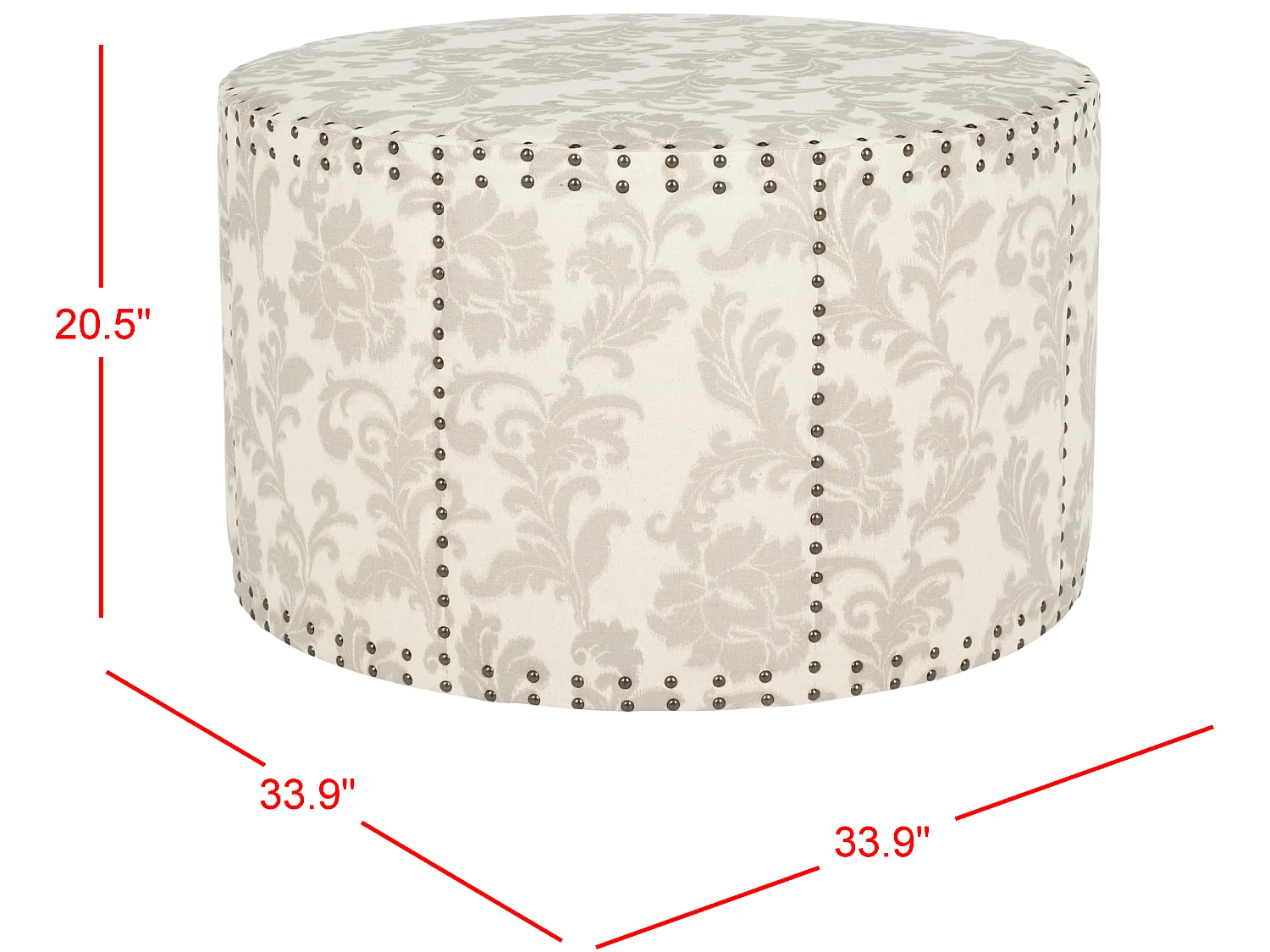 Banc & Ottomane Taupe & Beige 86 X 86 X 51.05 cm - Thalia
