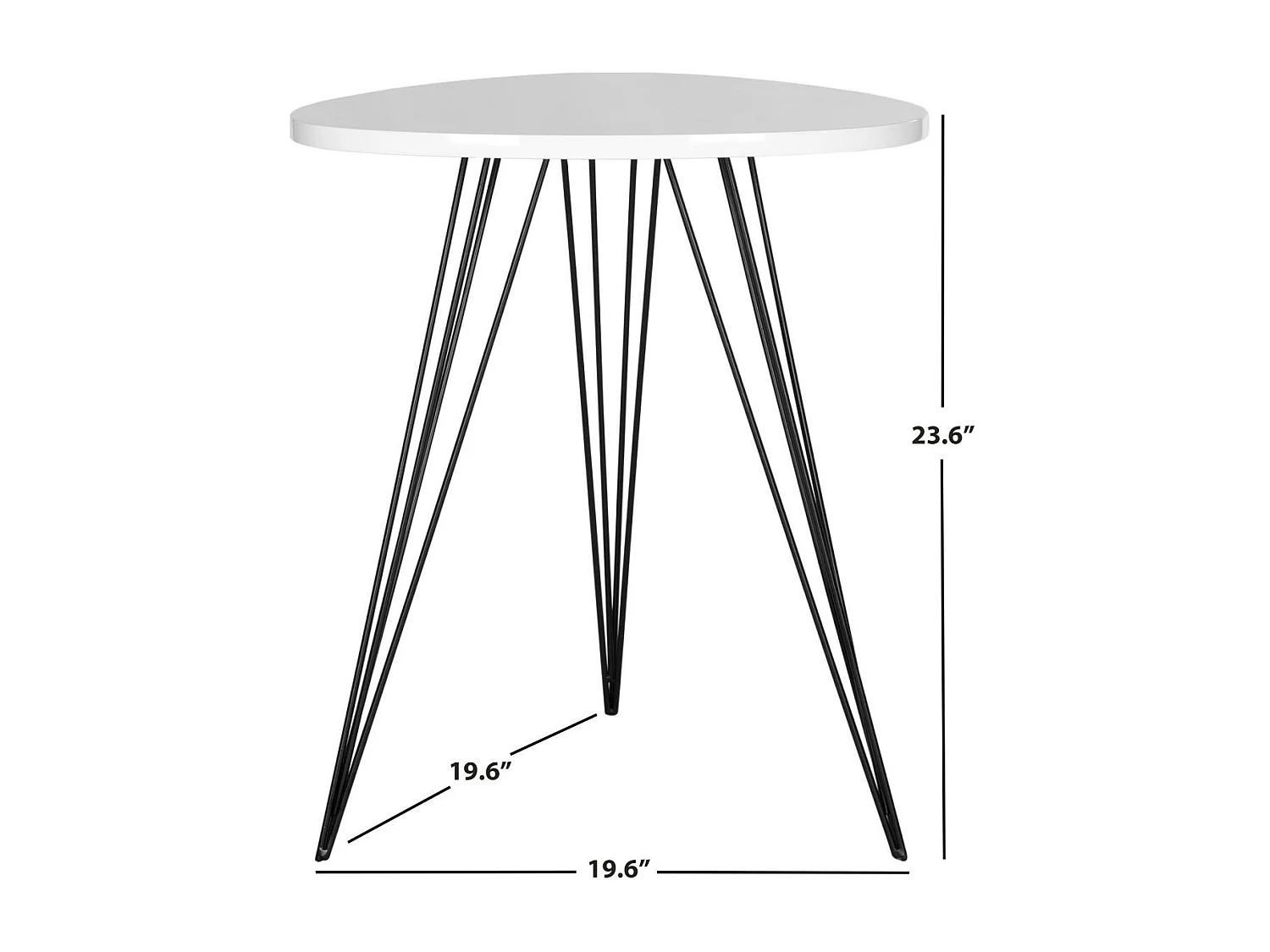 Table d'appoint Blanc et noir 50 X 50 X 59.94 cm - Dosia