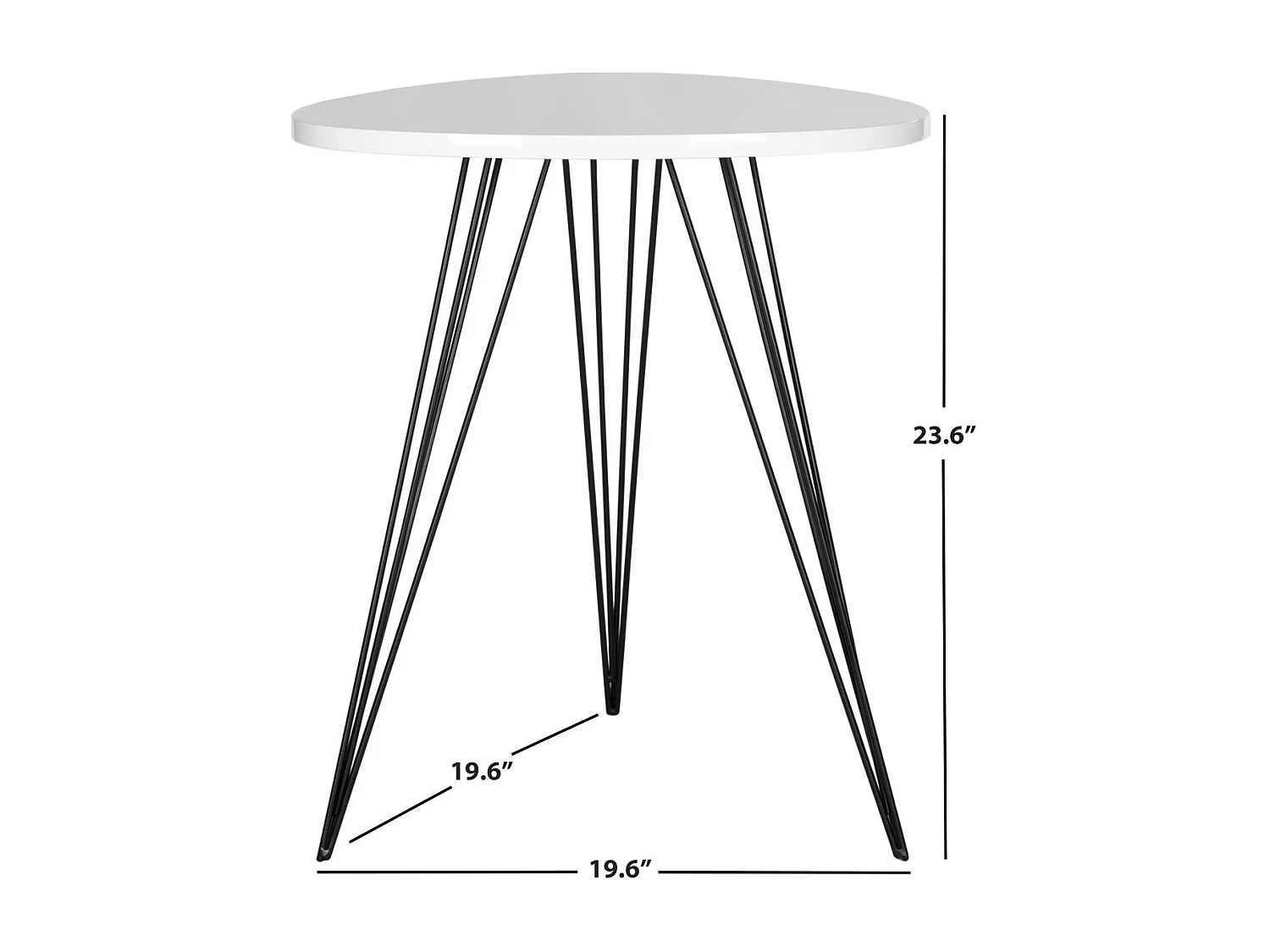 Table d'appoint Blanc et noir 50 X 50 X 59.94 cm - Dosia