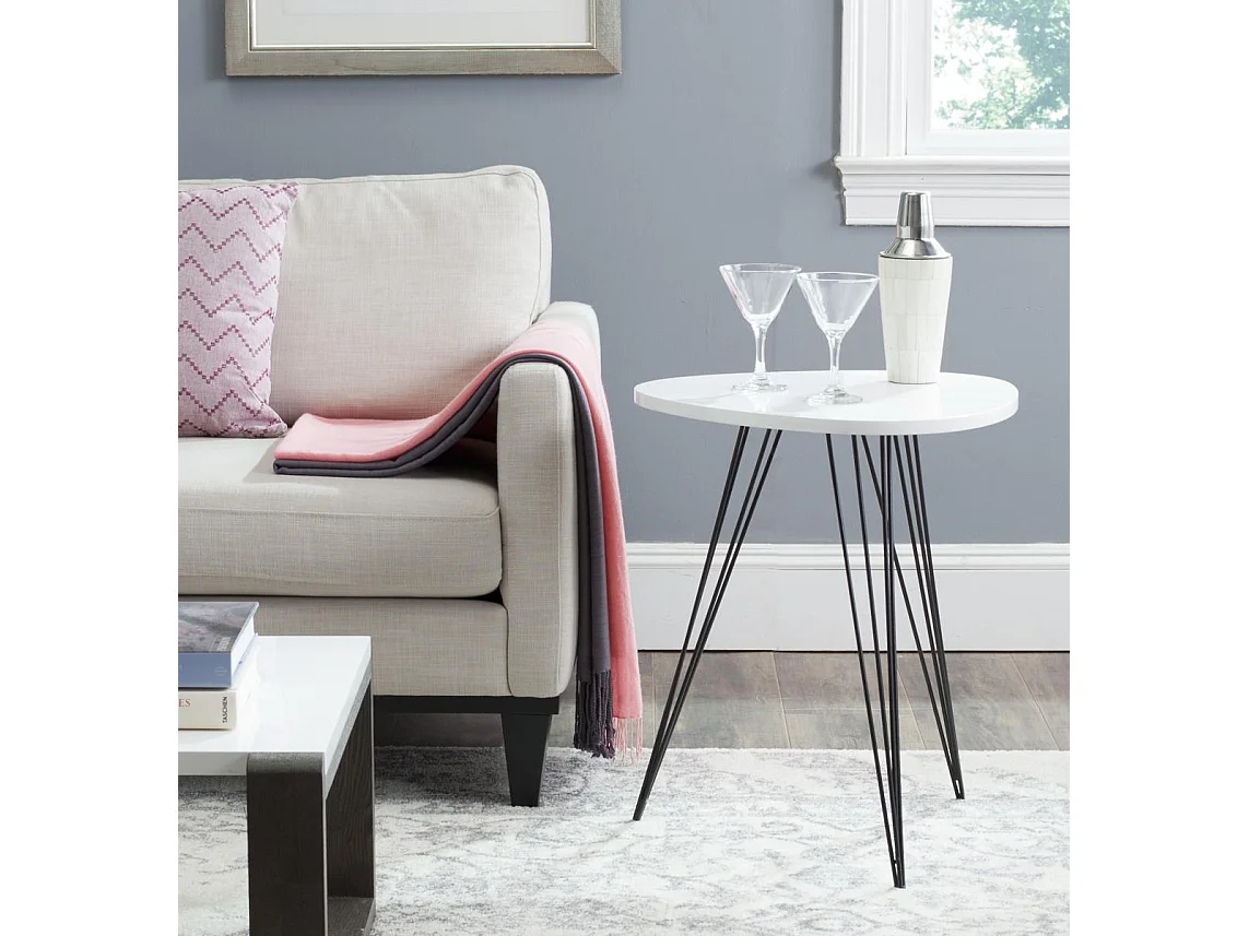 Table d'appoint Blanc et noir 50 X 50 X 59.94 cm - Dosia