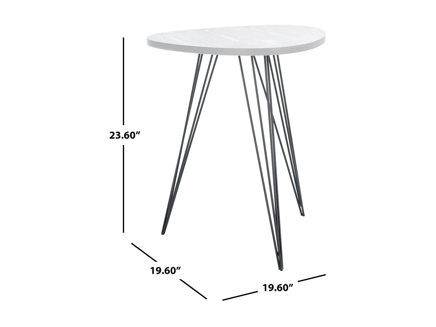 Table d'appoint Gris et noir 50 X 50 X 59.94 cm - Dosia