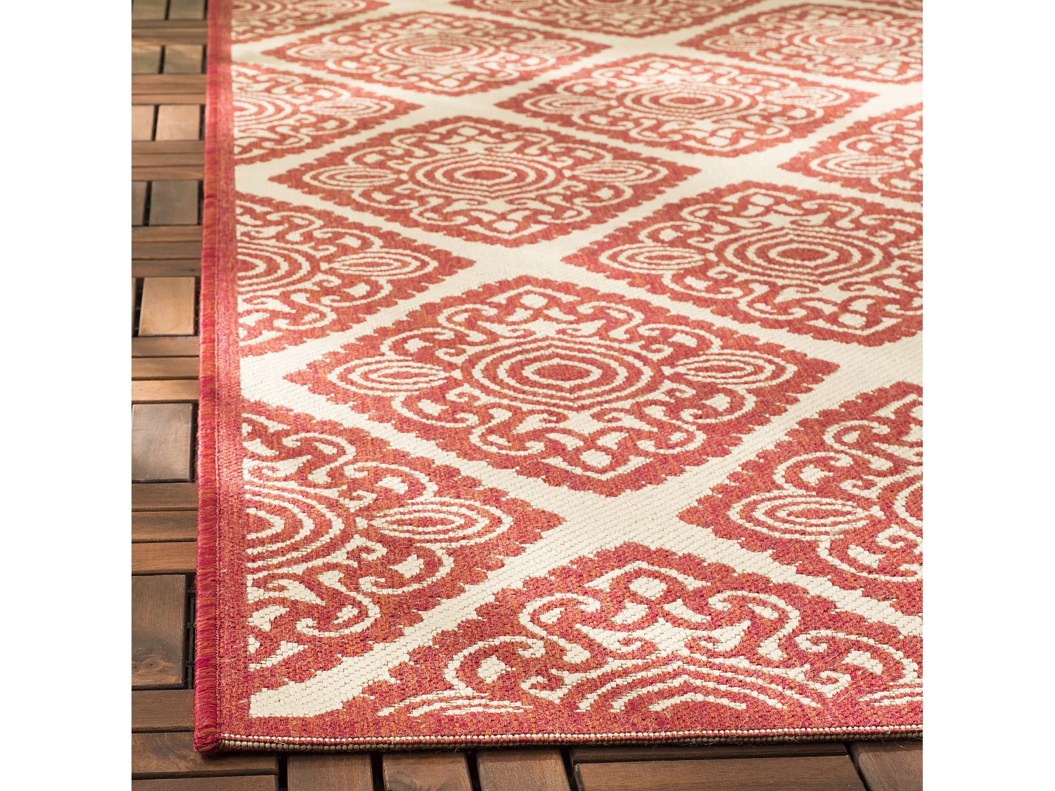 Tapis Rouge/Neutre 122 X 183 cm - Salina