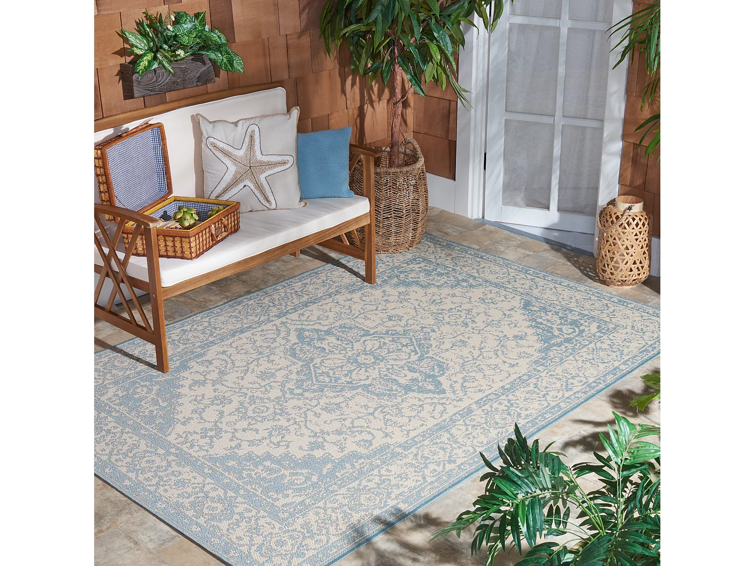 Tapis Bleu/Neutre 122 X 183 cm - Sardinia