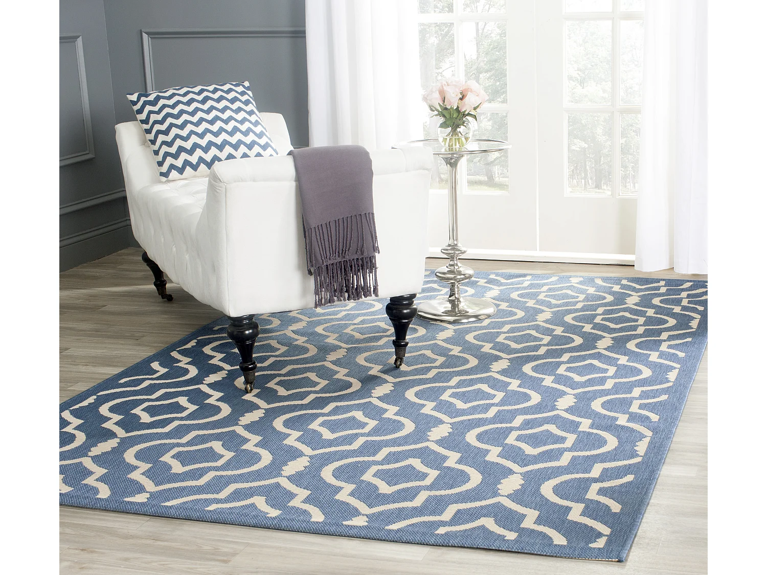 Tapis Bleu/Neutre 122 X 170 cm - Mykonos