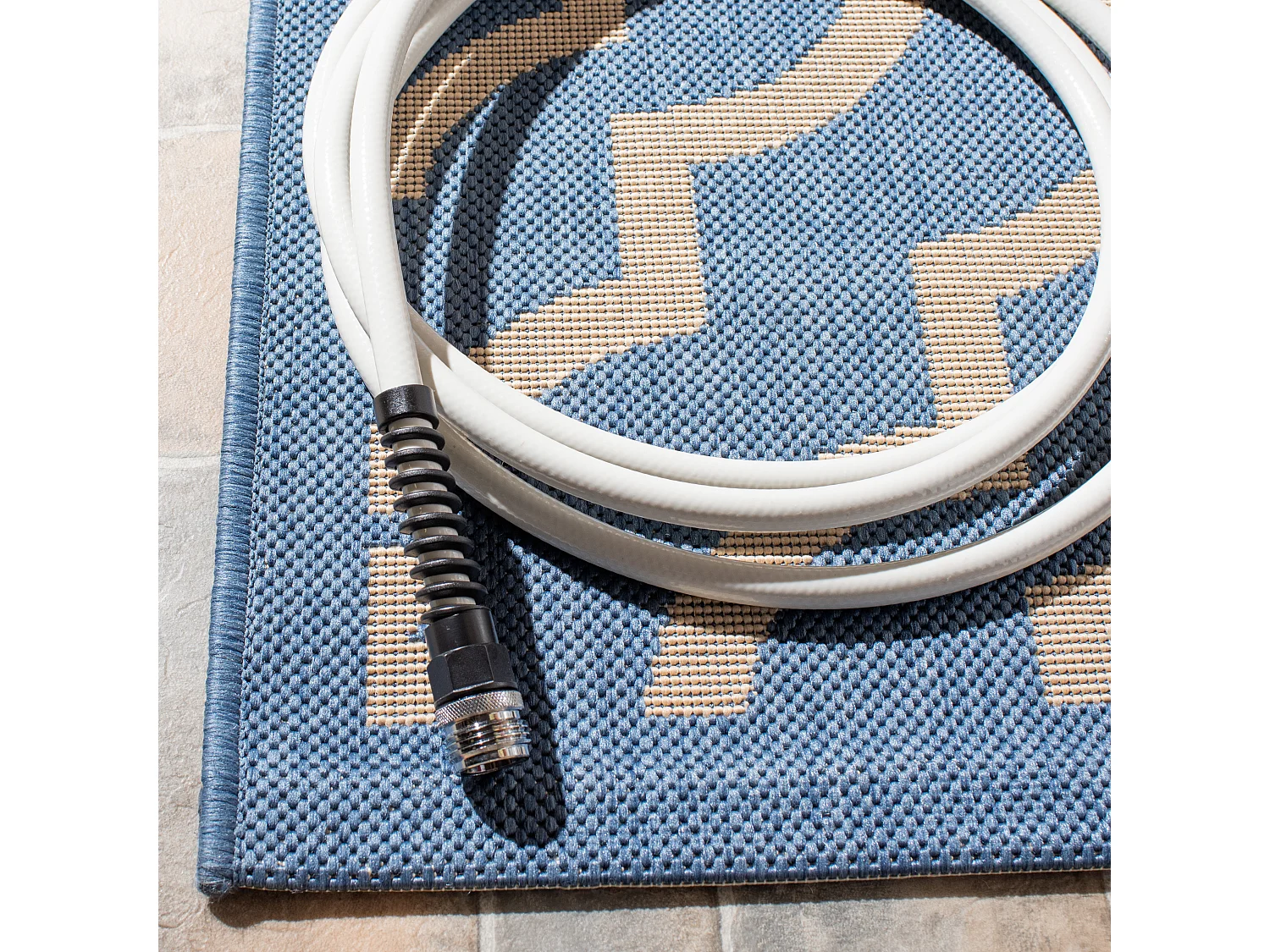 Tapis Bleu/Neutre 122 X 170 cm - Mykonos