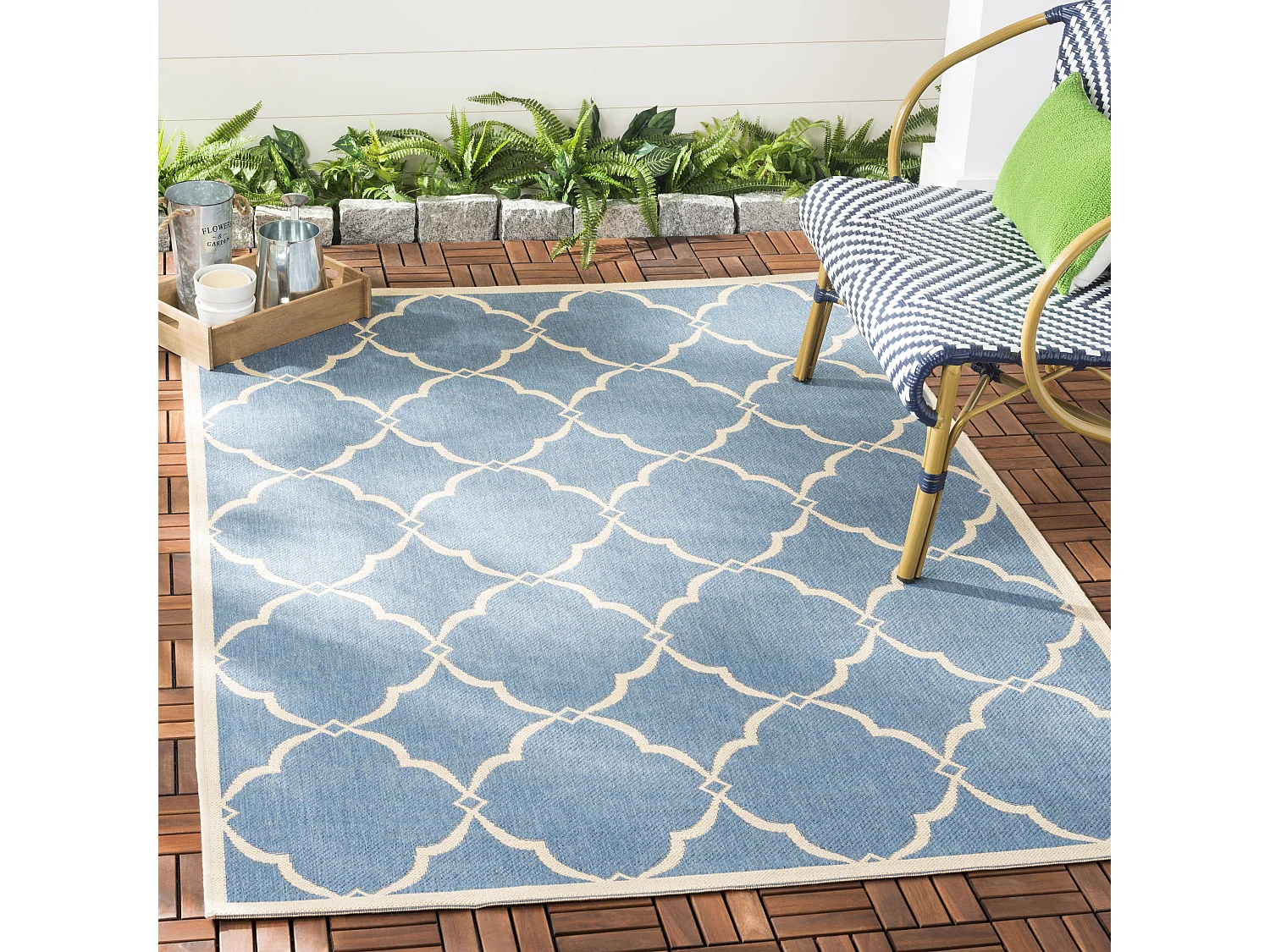 Tapis Bleu/Neutre 122 X 183 cm - Positano