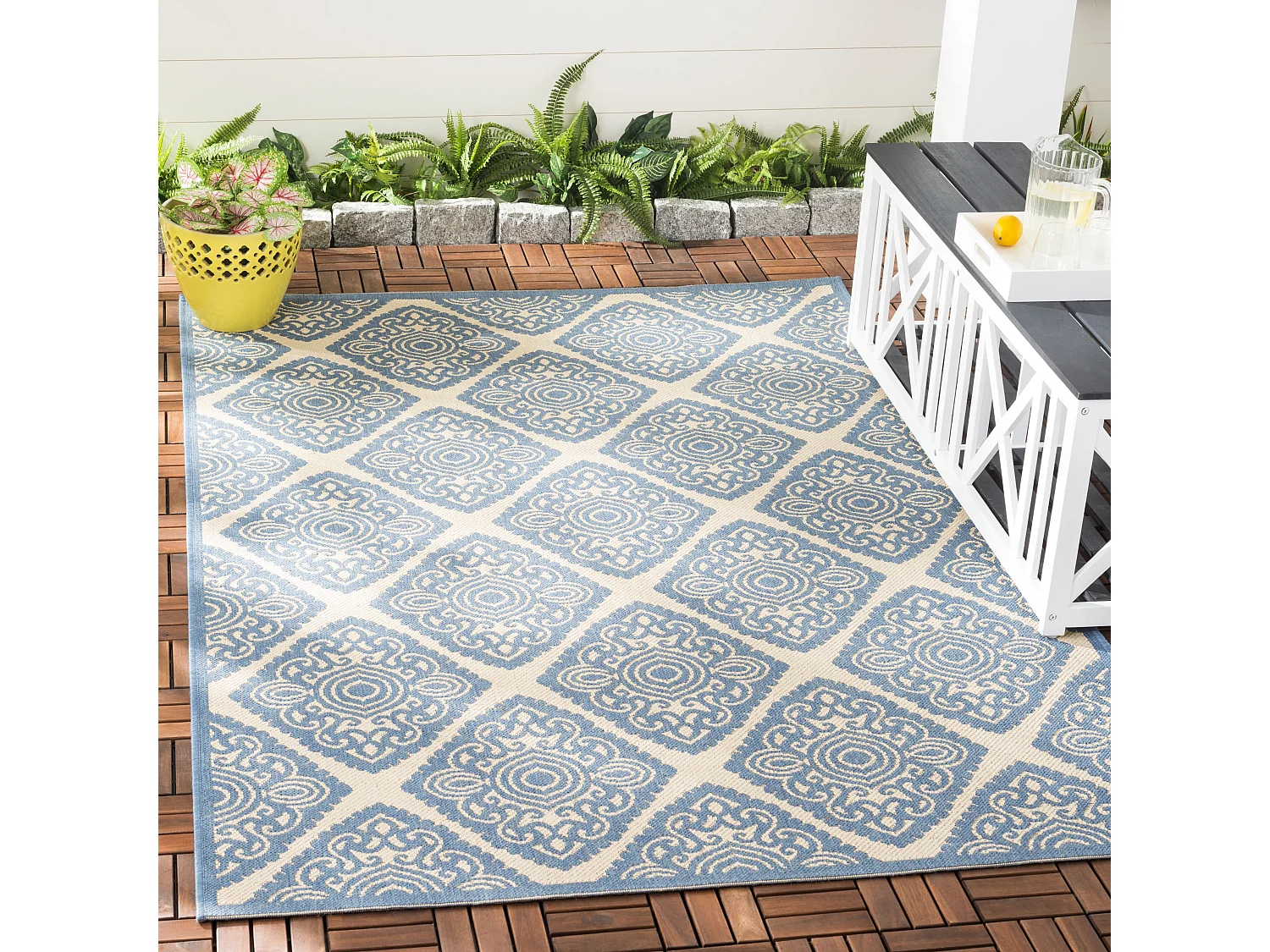 Tapis Neutre/Bleu 155 X 229 cm - Salina