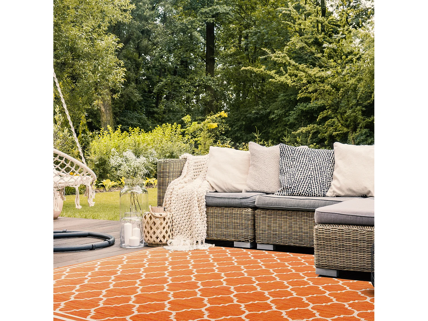Tapis Orange/Neutre 122 X 170 cm - Bleeker