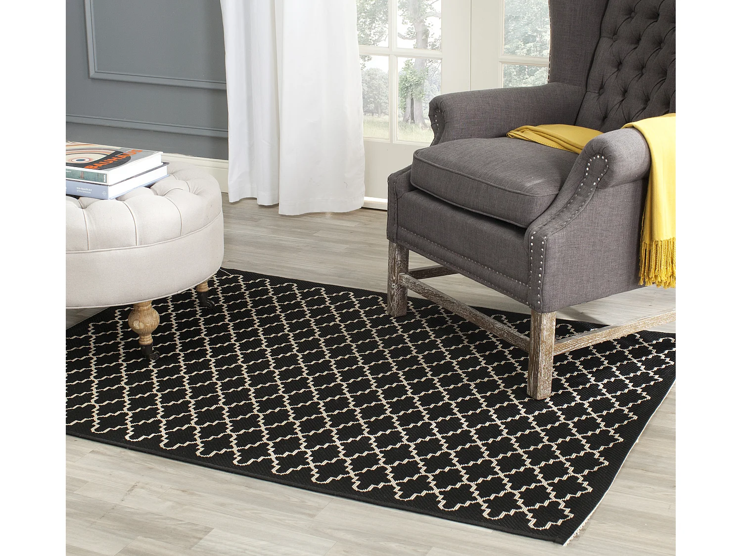 Tapis Noir/Neutre 122 X 170 cm - Zinnia