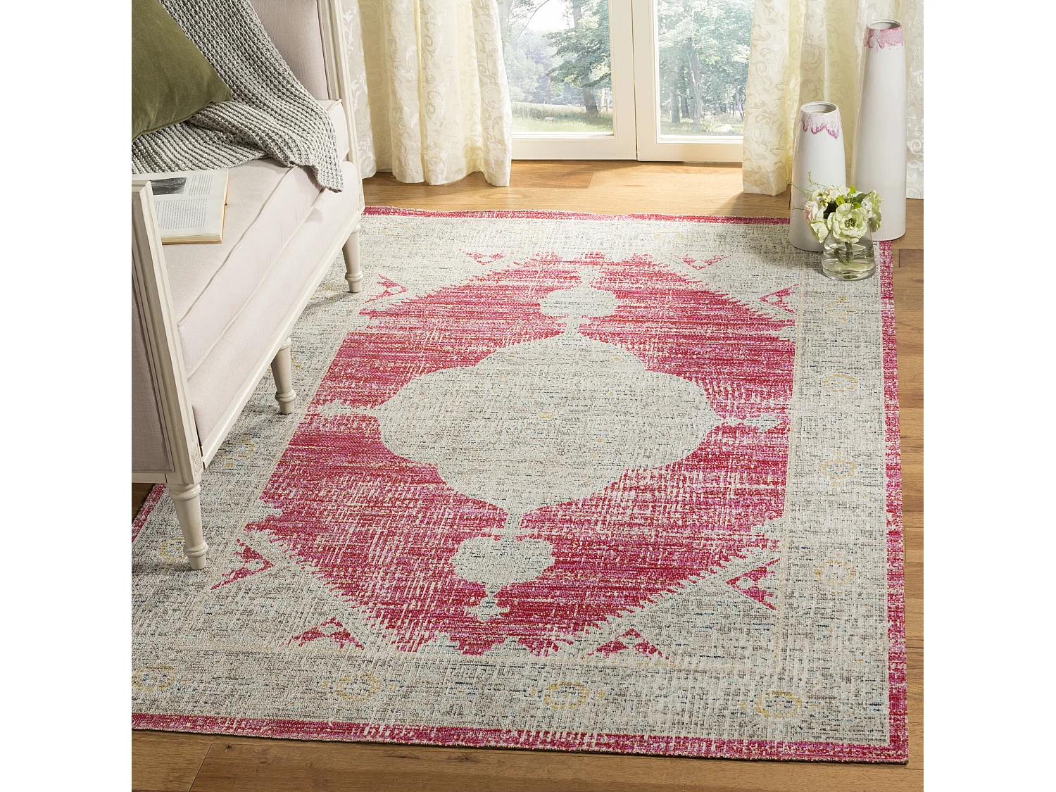 Tapis Rose/Gris 122 X 183 cm - Aleah
