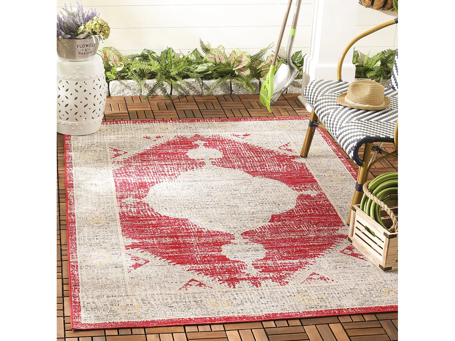 Tapis Rose/Gris 122 X 183 cm - Aleah