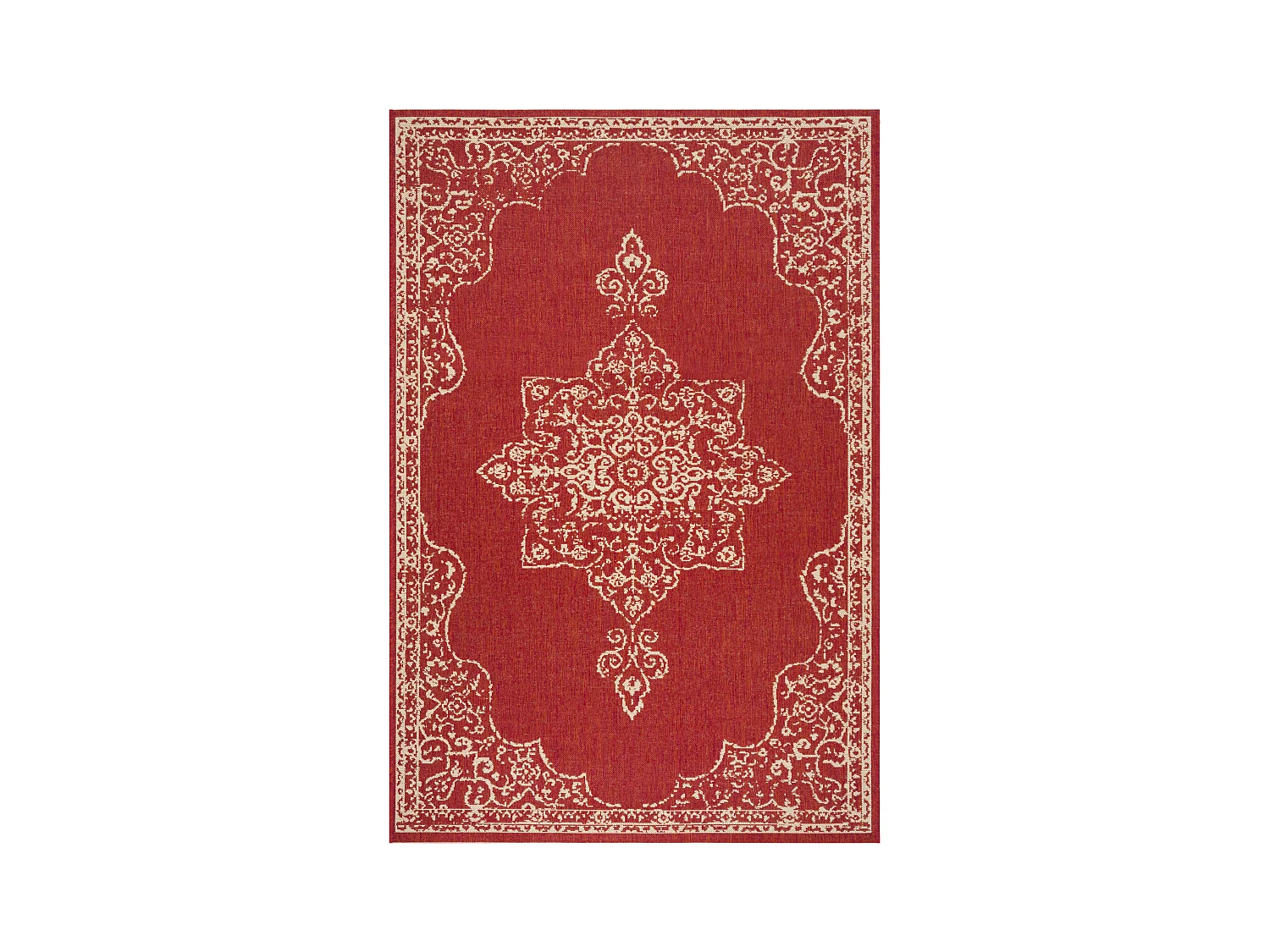 Tapis Rouge/Neutre 122 X 183 cm - Tropea