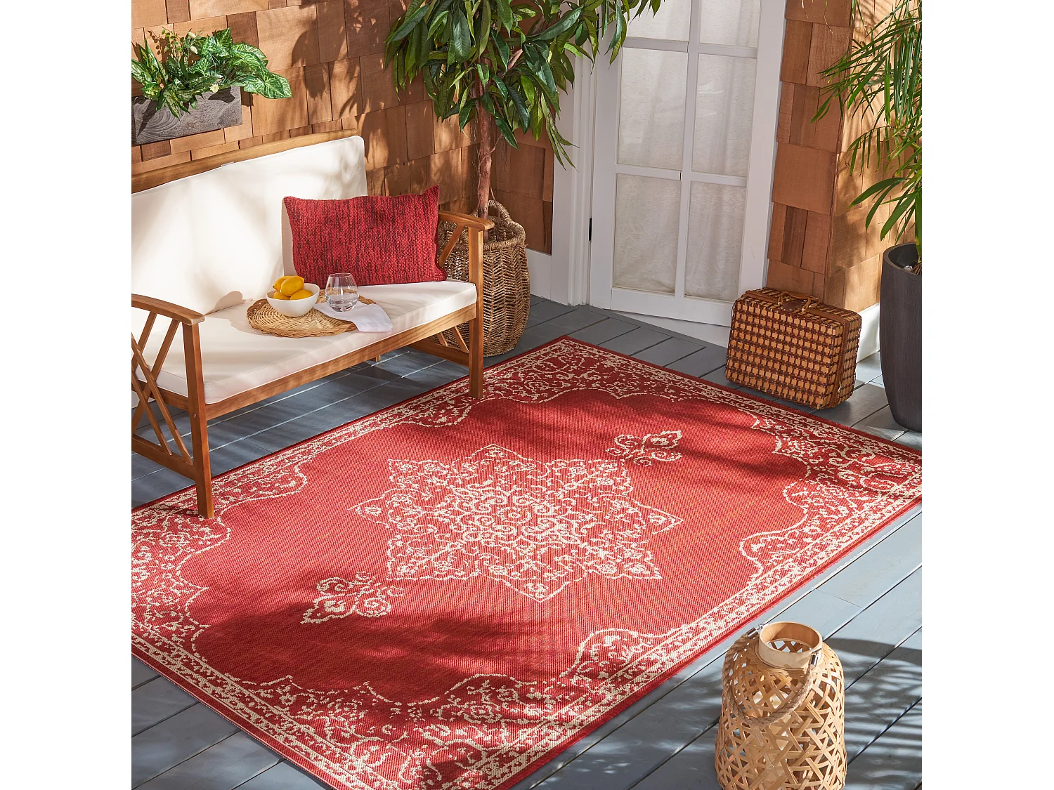 Tapis Rouge/Neutre 122 X 183 cm - Tropea