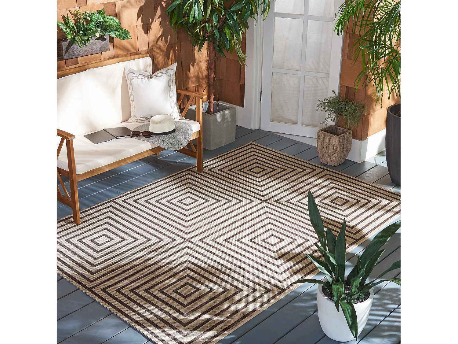 Tapis Neutre/Marron 91 X 152 cm - Ravello