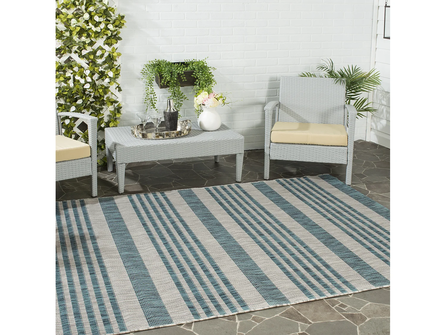 Tapis Gris/Bleu 122 X 170 cm - Wilshire