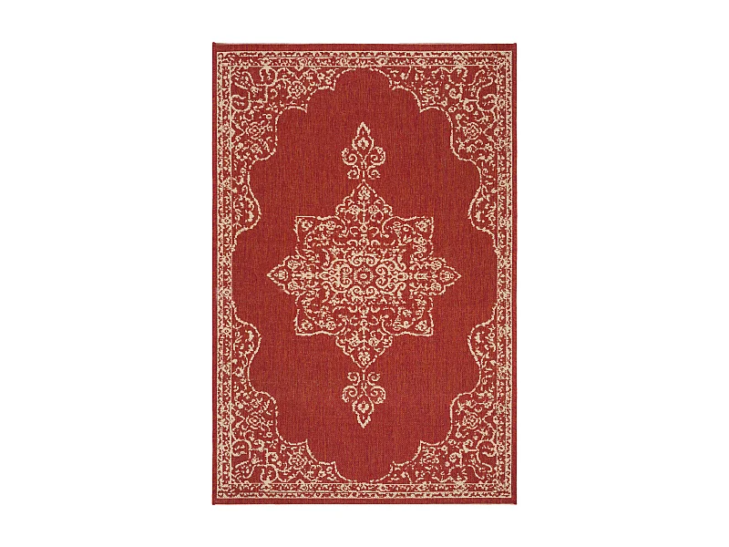 Tapis Rouge/Neutre 91 X 152 cm - Tropea