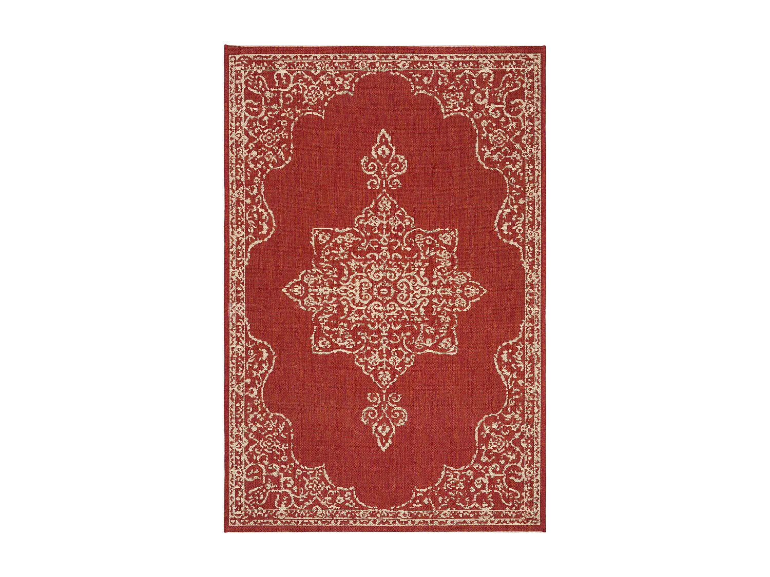 Tapis Rouge/Neutre 91 X 152 cm - Tropea