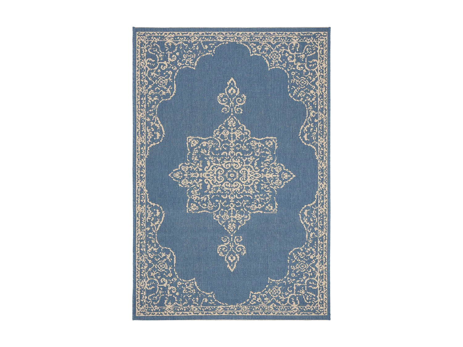 Tapis Neutre/Bleu 91 X 152 cm - Tropea