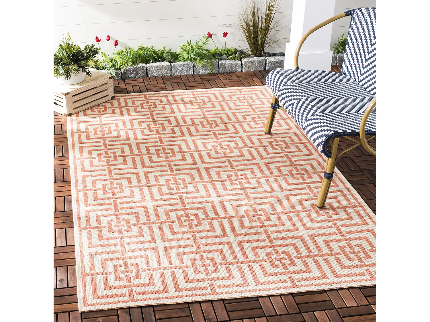 Tapis Neutre/Rouge 122 X 183 cm - Lipari