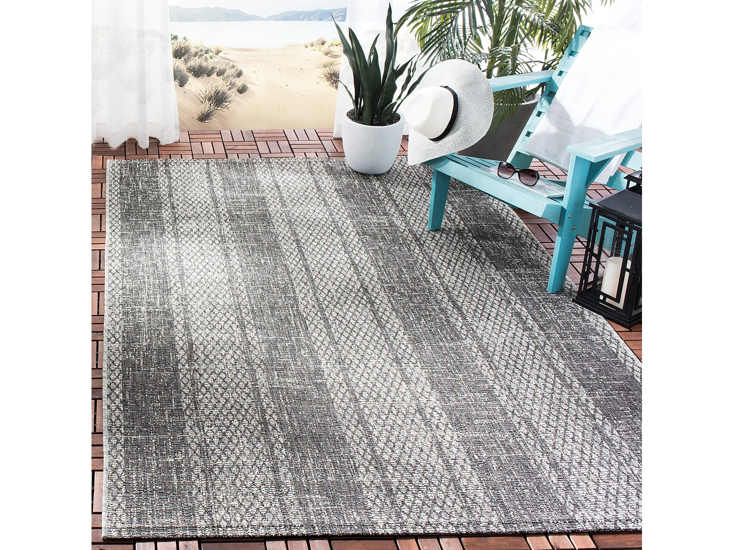 Tapis Gris/Noir 122 X 170 cm - Rafal