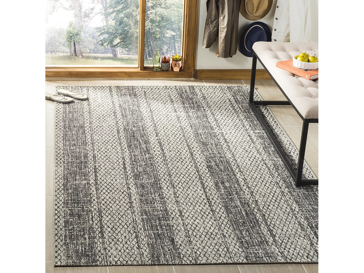Tapis Gris/Noir 122 X 170 cm - Rafal