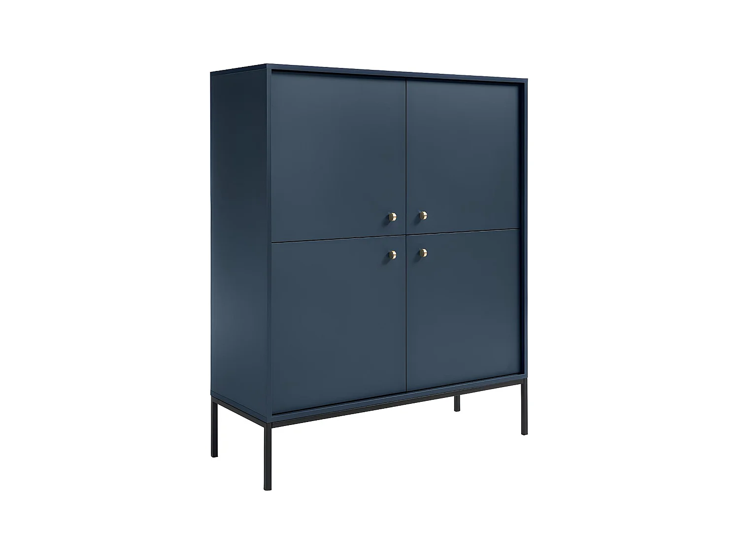 Buffet haut - 4 portes -  Bleu - BOGDAN