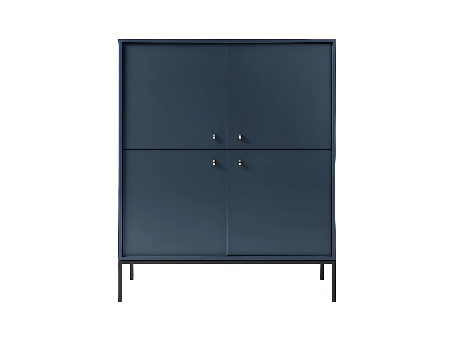 Buffet haut - 4 portes -  Bleu - BOGDAN