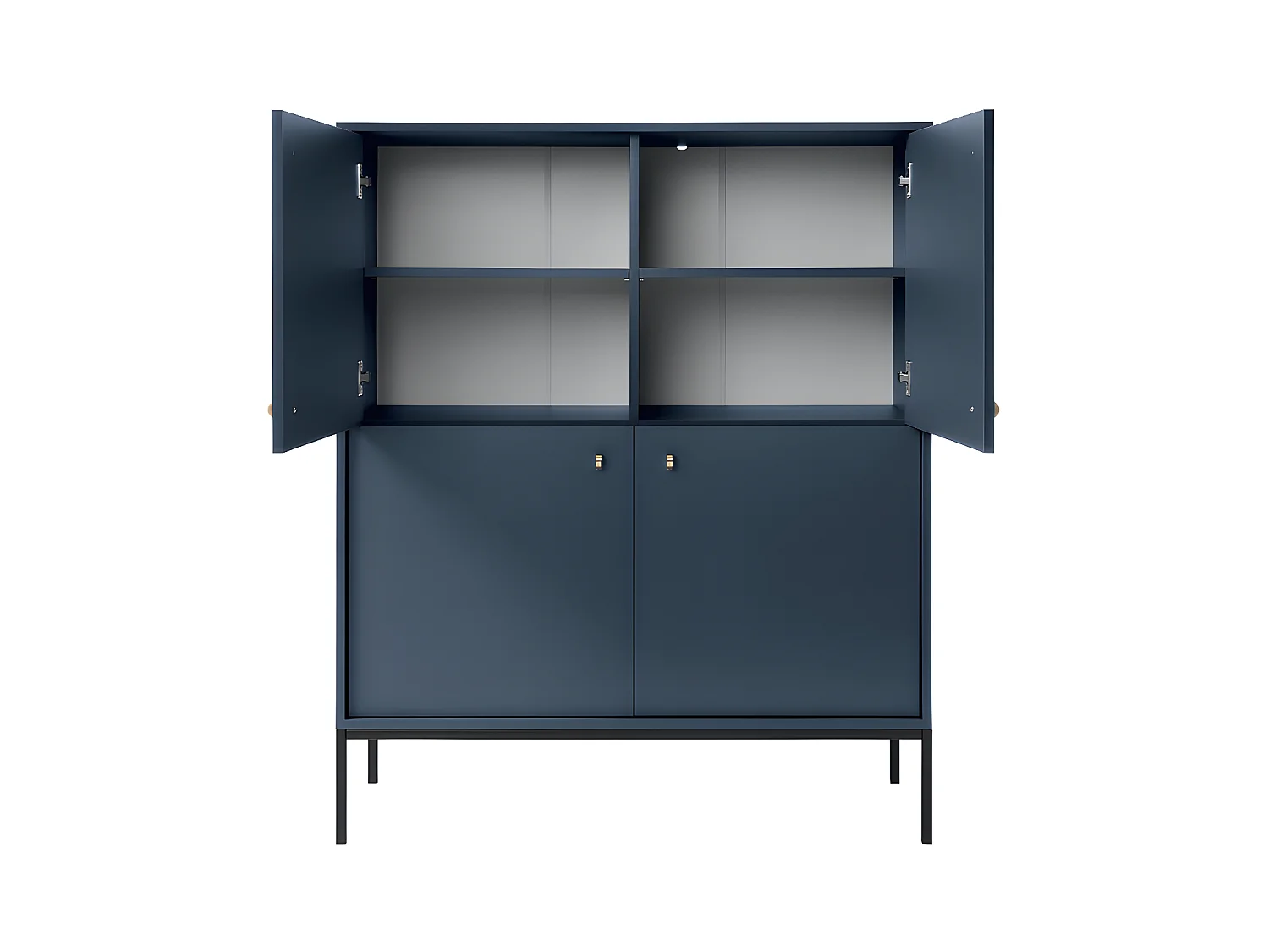 Buffet haut - 4 portes -  Bleu - BOGDAN